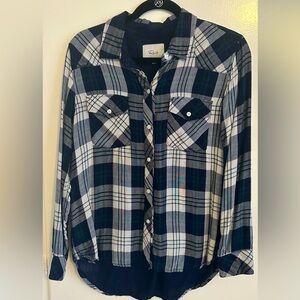 Navy plaid Rails button-up, Size M